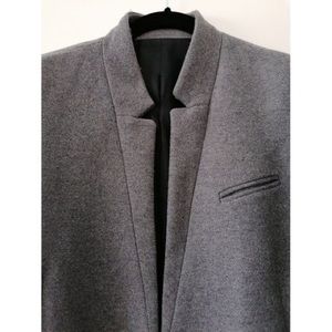 Gris Mélange THE KOOPLES French minimalist women’s wool blazer coat, size 36